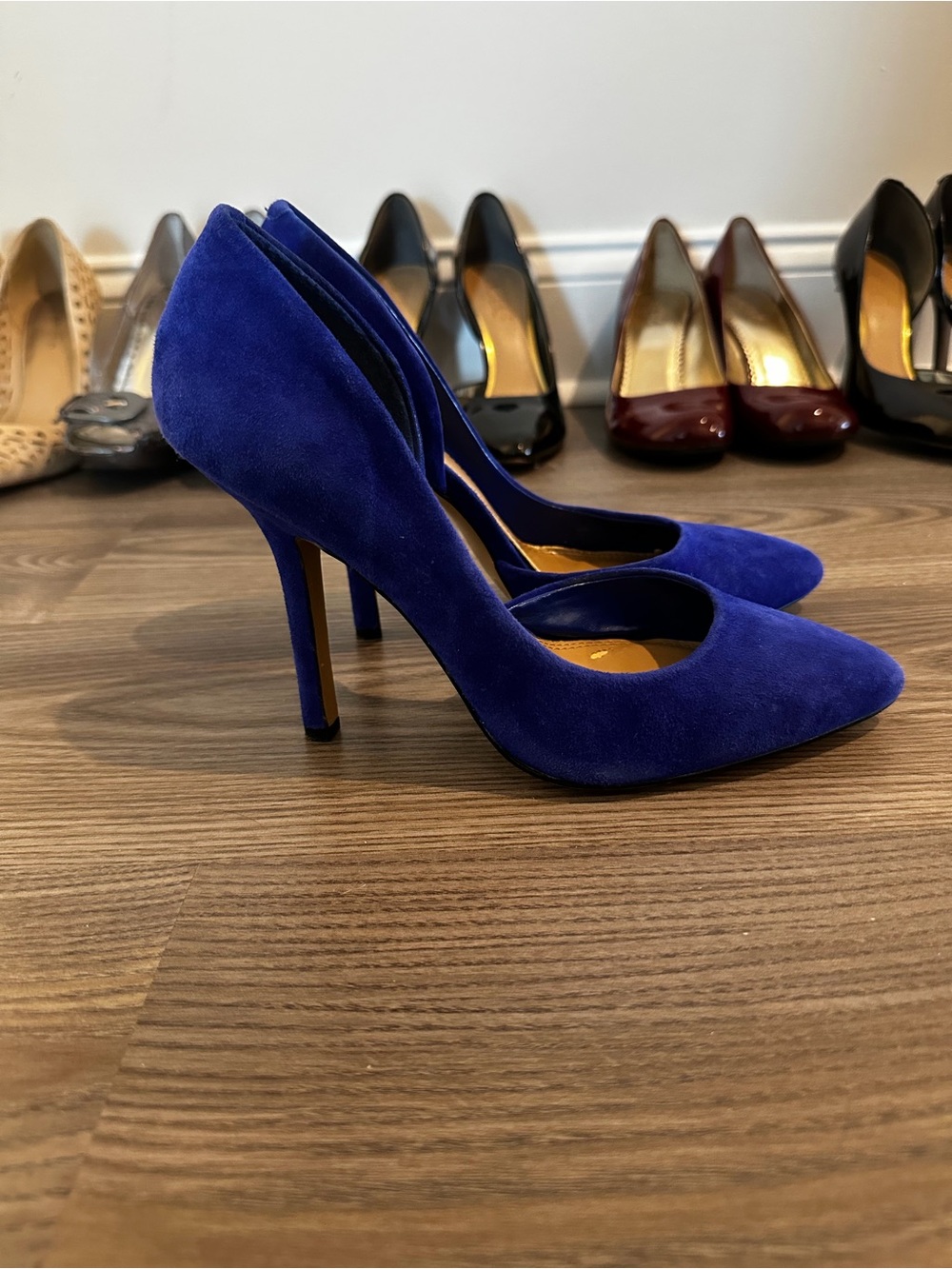 Stunning Women's Blue Suede Pointed-Toe High Heels